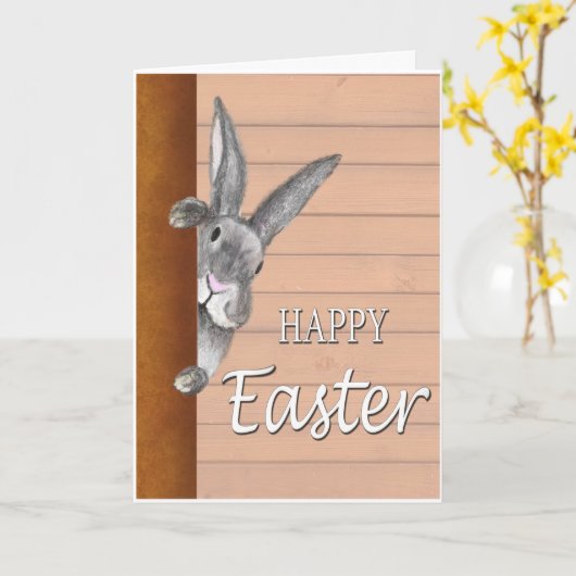 Easter bunny カード (黄色い花)