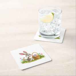Easter bunny スクエアペーパーコースター