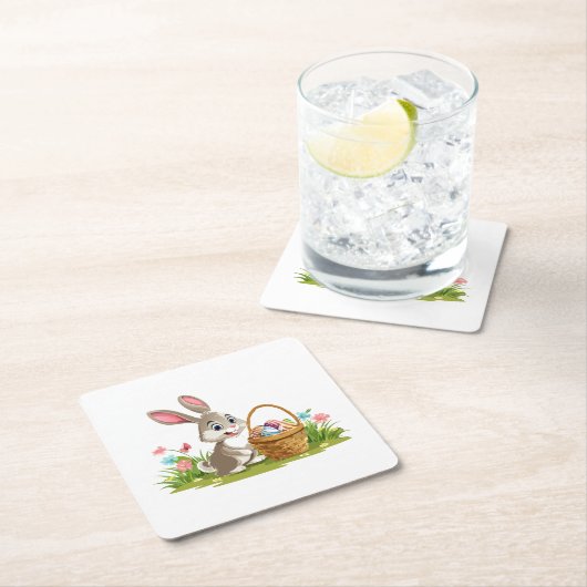 Easter bunny スクエアペーパーコースター (インサイチュ)