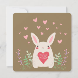 Easter Bunny &ハートカスタム5.25インチx 5.25インチ シーズンカード