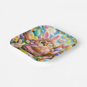 Easter bunny and colourful eggs party design ペーパープレート (傾斜あり)