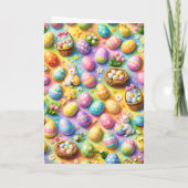 Easter bunny and owl cute spring holiday カード (裏面)