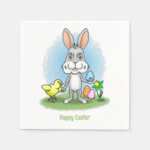 Easter Bunny and the Chicken スタンダードカクテルナプキン (正面)