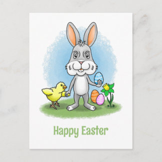 Easter Bunny and the Chicken Show the Easter Eggs シーズンポストカード