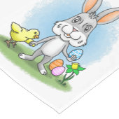 Easter Bunny and the colorful Easter eggs ショートテーブルランナー (コーナー)