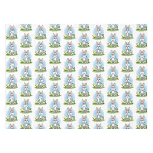 Easter Bunny and the colorful Easter eggs テーブルクロス (正面(横))