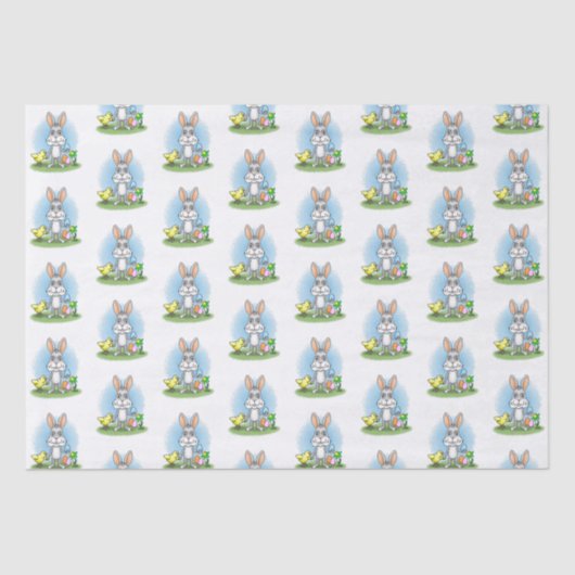 Easter Bunny and the colorful Easter eggs 薄葉紙 (正面)