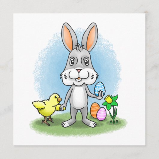 Easter bunny and the Yellow Chicken シーズンカード (正面)
