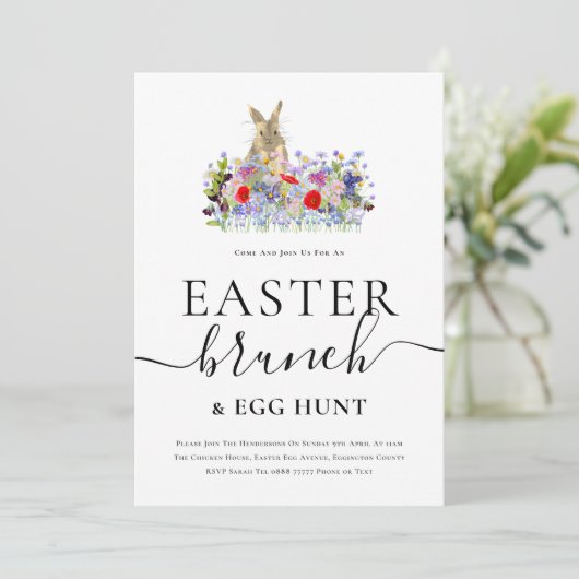 Easter Bunny and Wildflowers Egg Hunt and Brunch 招待状 (スタンド正面)