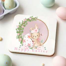 Easter Bunny at Garden Paper Coaster スクエアペーパーコースター