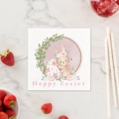 Easter Bunny at Garden Paper Napkin スタンダードカクテルナプキン (インサイチュ)