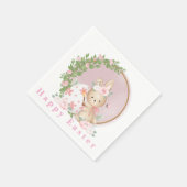 Easter Bunny at Garden Paper Napkin スタンダードカクテルナプキン (角)