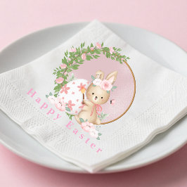 Easter Bunny at Garden Paper Napkin スタンダードカクテルナプキン