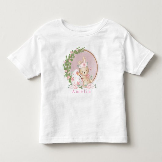 Easter Bunny at Garden Personalized  トドラーTシャツ (正面)