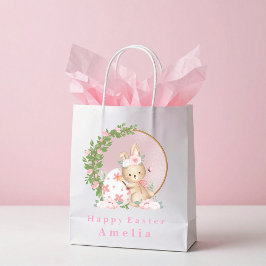 Easter Bunny at Garden Personalized Gift Bag ミディアムペーパーバッグ