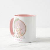 Easter Bunny at Garden Personalized Mug マグカップ (正面左)