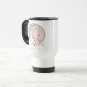Easter Bunny at Garden Personalized Travel Mug トラベルマグ (正面左)