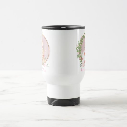 Easter Bunny at Garden Personalized Travel Mug トラベルマグ (中央)