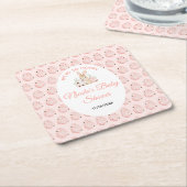 Easter Bunny Baby Shower スクエアペーパーコースター (アングル)