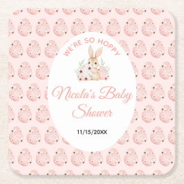 Easter Bunny Baby Shower スクエアペーパーコースター