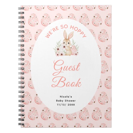 Easter Bunny Baby Shower Guest Book ノートブック (正面)