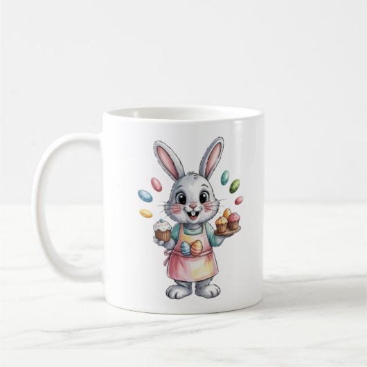 Easter Bunny Baker Mug Cute Gift for Women Spring  コーヒーマグカップ (左)