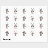 Easter Bunny Baker Sticker Cute Easter Gift Spring ラウンドシール (シート)