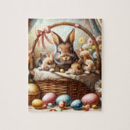 Easter Bunny Basket, Spring Bunnies & Easter Eggs ジグソーパズル