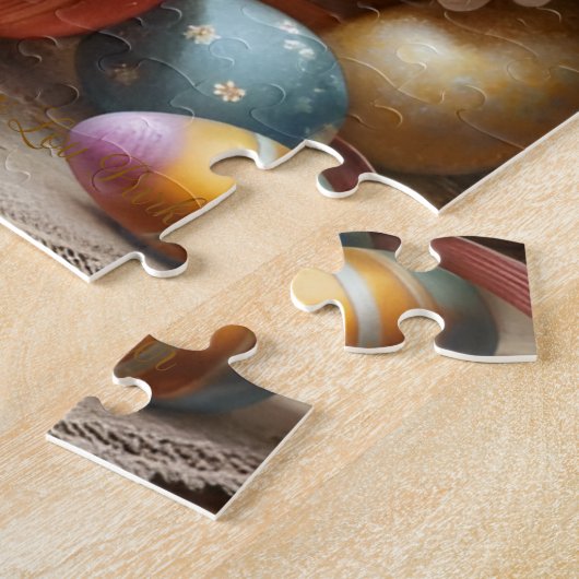 Easter Bunny Basket, Spring Bunnies & Easter Eggs ジグソーパズル (側面)