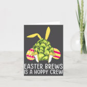 Easter Bunny Beer Drinking Rabbit Illustration カード (正面)