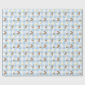 Easter Bunny Blue Gingham Wrapping Paper ラッピングペーパー (フラット)