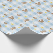 Easter Bunny Blue Gingham Wrapping Paper ラッピングペーパー (角)