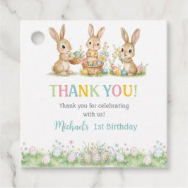 Easter Bunny Boy First Birthday Favor Gift Tag フェイバータグ