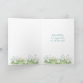 Easter Bunny Boy First Birthday Greeting Card カード (内部)