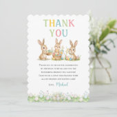 Easter Bunny Boy First Birthday Thank You Card サンキューカード (スタンド正面)