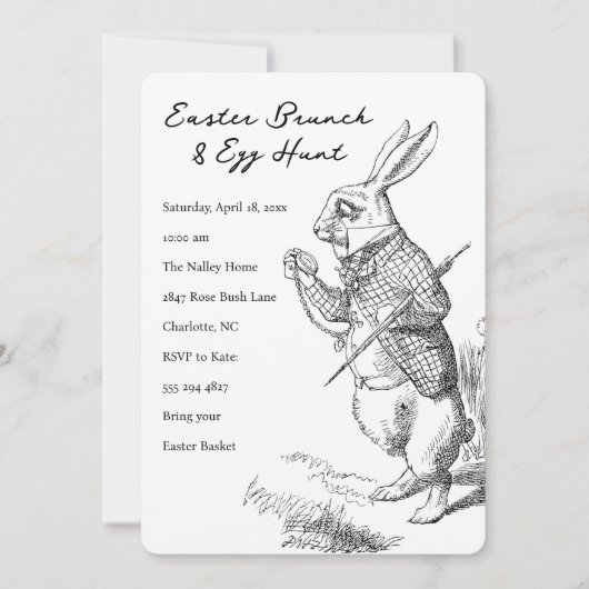 Easter Bunny Brunch and Egg Hunt Invitation 招待状 (正面)