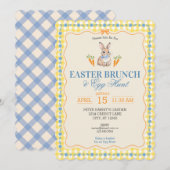 Easter Bunny Brunch Egg Hunt Celebration (yellow) 招待状 (正面/裏面)