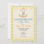 Easter Bunny Brunch Egg Hunt Celebration (yellow) 招待状 (正面)