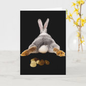 Easter Bunny Butt Tail Funny Poop Jelly Beans T Sh カード (黄色い花)