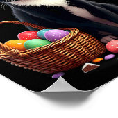 Easter Bunny Cat Egg Sket  ポスター (角)