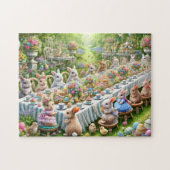 Easter Bunny Celebration Forest Dinner Party  ジグソーパズル (横)