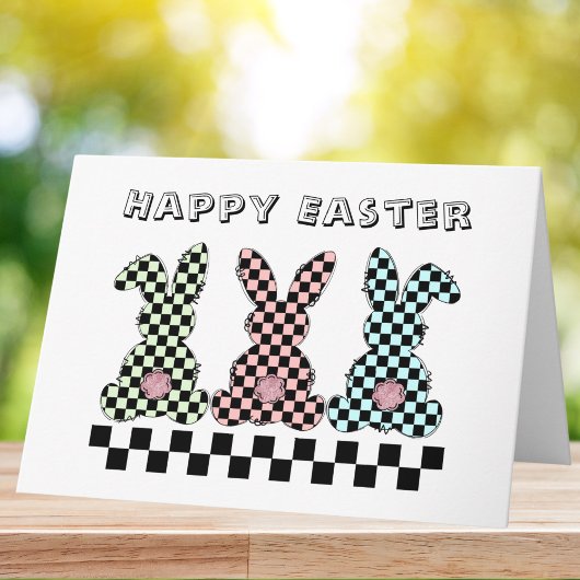 Easter Bunny Checkerboard Pastel Egg-stra Special カード
