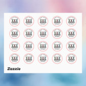 Easter Bunny Checkerboard Pink Green Teal Monogram ラウンドシール