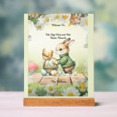 Easter Bunny & Chick Acrylic Welcome Sign アクリルサイン (ニュートラル)