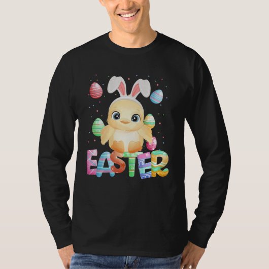 Easter Bunny Chick Easter Chicken Tシャツ (正面)