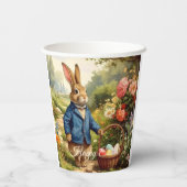 Easter Bunny Collecting Easter Eggs 紙コップ (裏面)