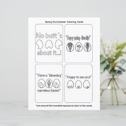 Easter Bunny "Color Your Own" Stationery Set (スタンド正面)