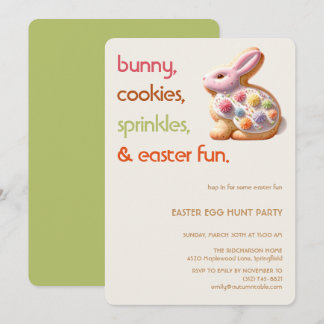 Easter Bunny Cookie Invitation | Kids Easter Party 招待状