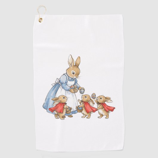 Easter Bunny Cottagecore Vintage Rabbit Women Girl ゴルフタオル (正面)
