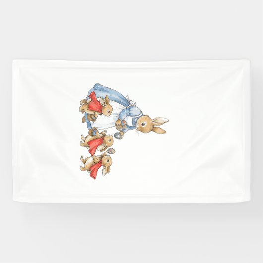 Easter Bunny Cottagecore Vintage Rabbit Women Girl 横断幕 (横)